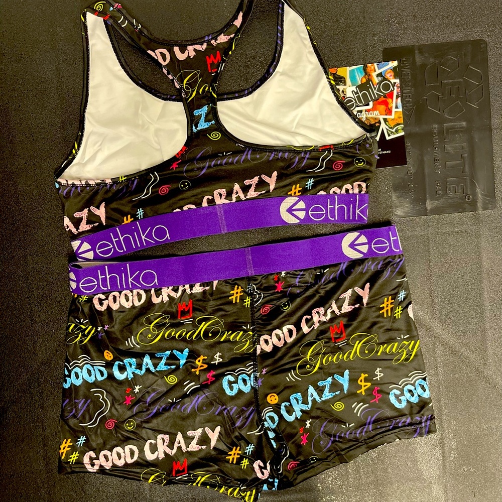 Women’s Ethika 2 piece bar and shorts set.